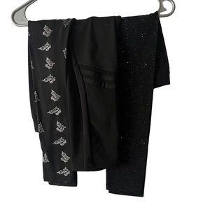 Miscellaneous, black sparkle, black/see-through, black with horses/ leggings